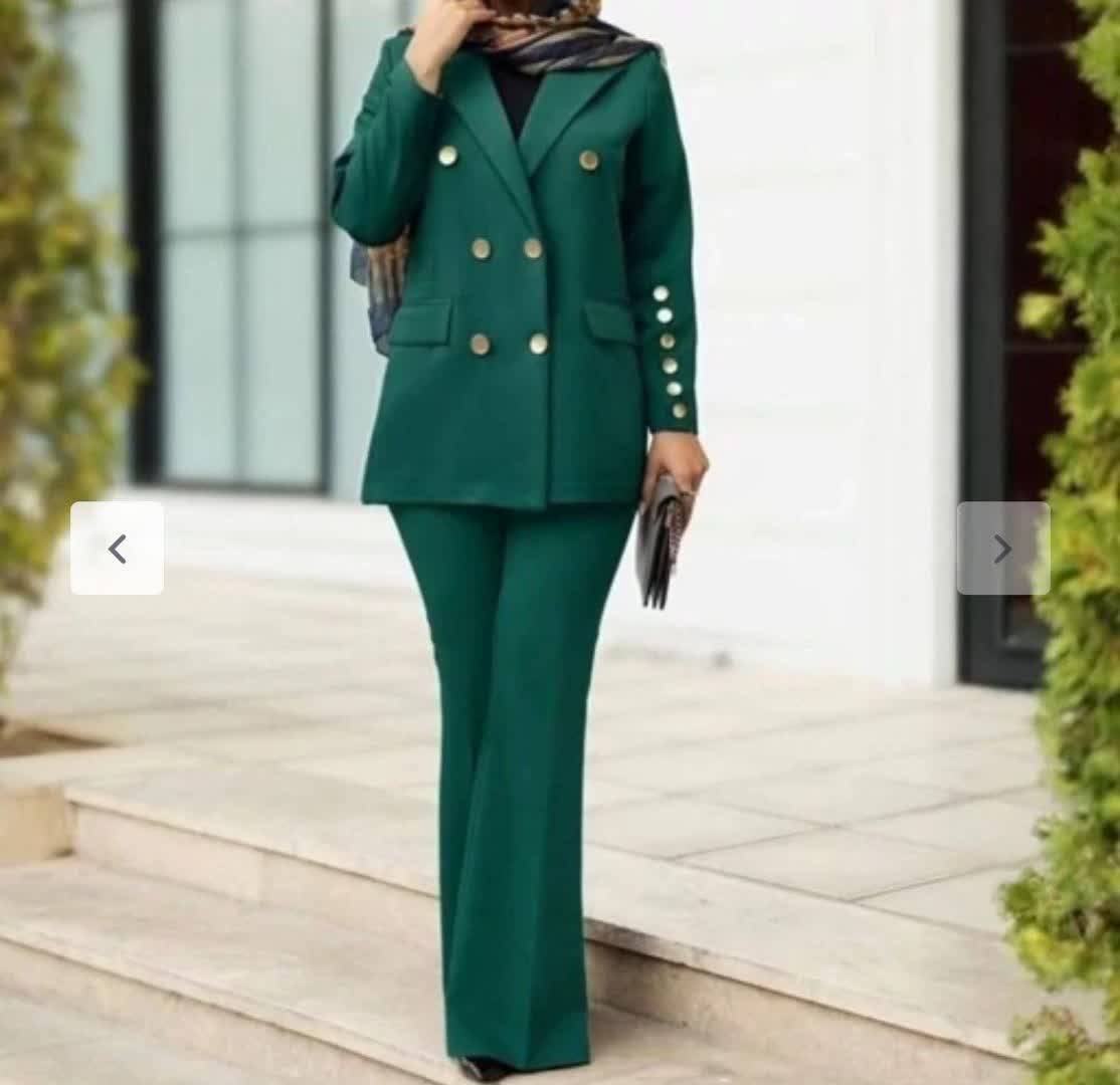 کت و شلوار زنانه مدل ندا با جنس مازراتی نخ توئیست