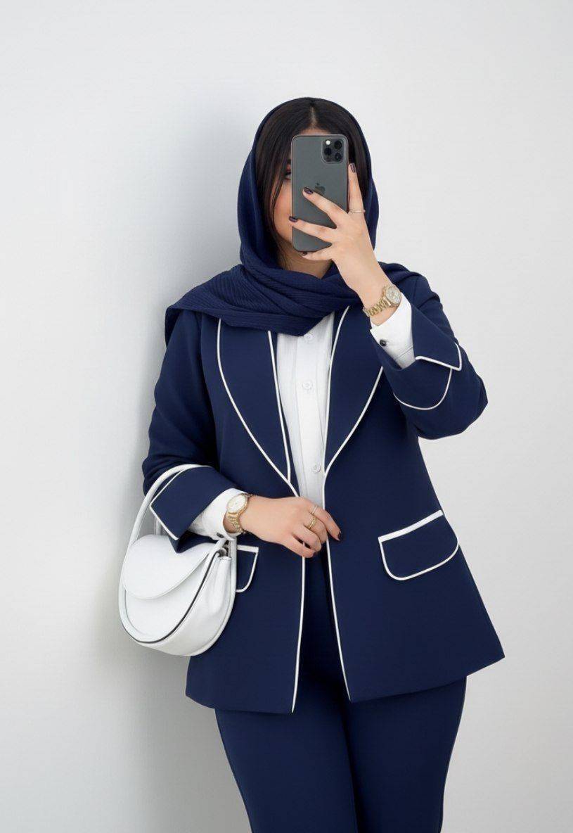 ست کت شلوار مغزی دوزی زنانه