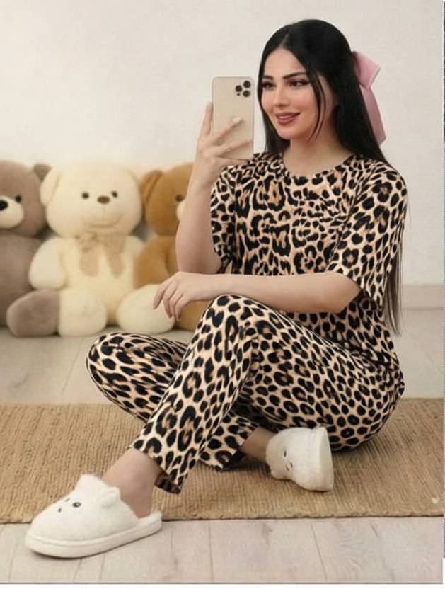 ست شلوار پلنگی زنانه و دخترانه