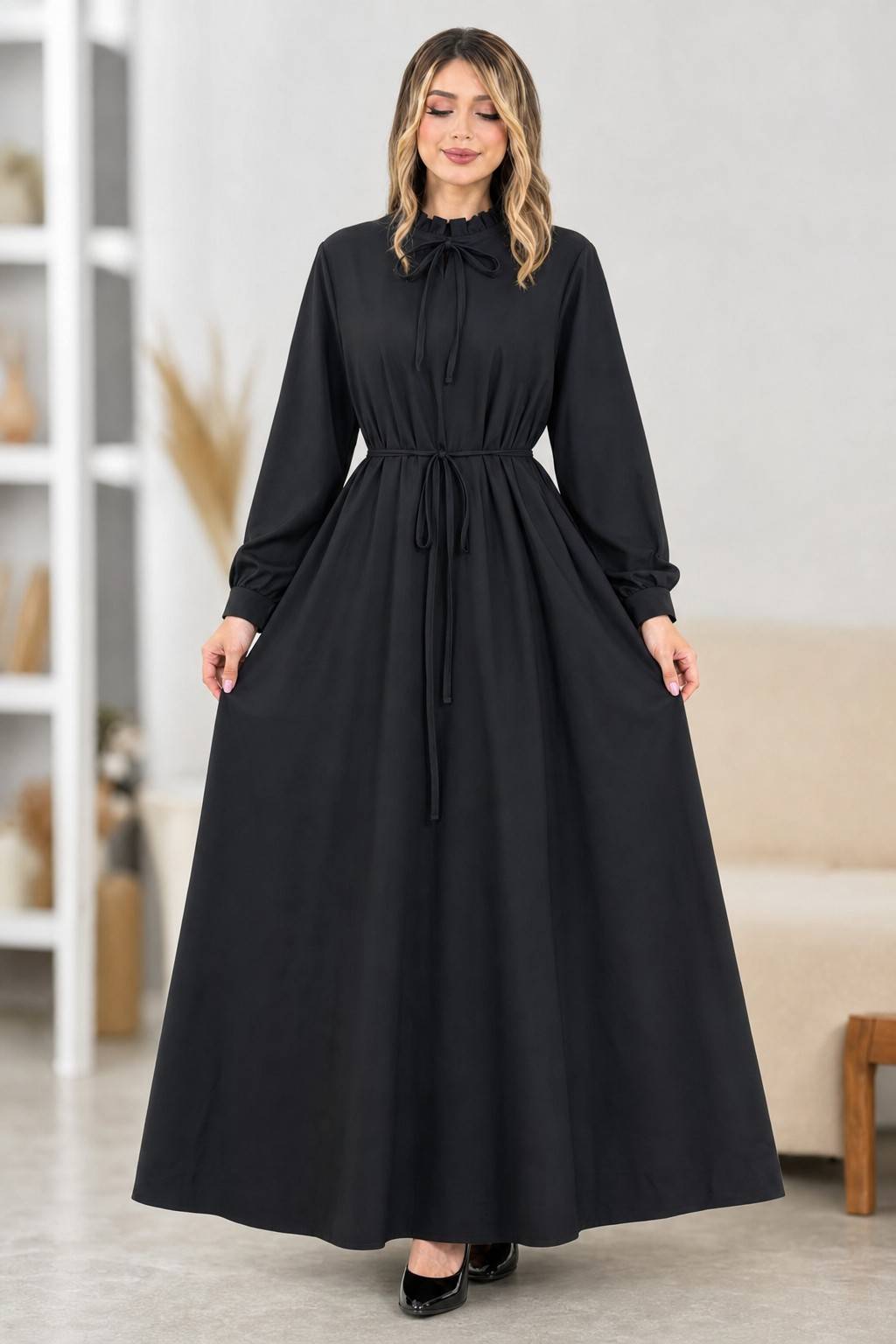 پیراهن بلند آهو زنانه مناسب محرم