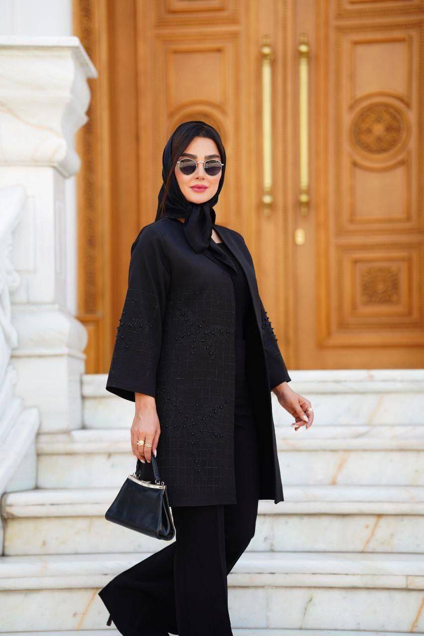 مانتو زنانه مجلسی نگین دار مدل مهشید