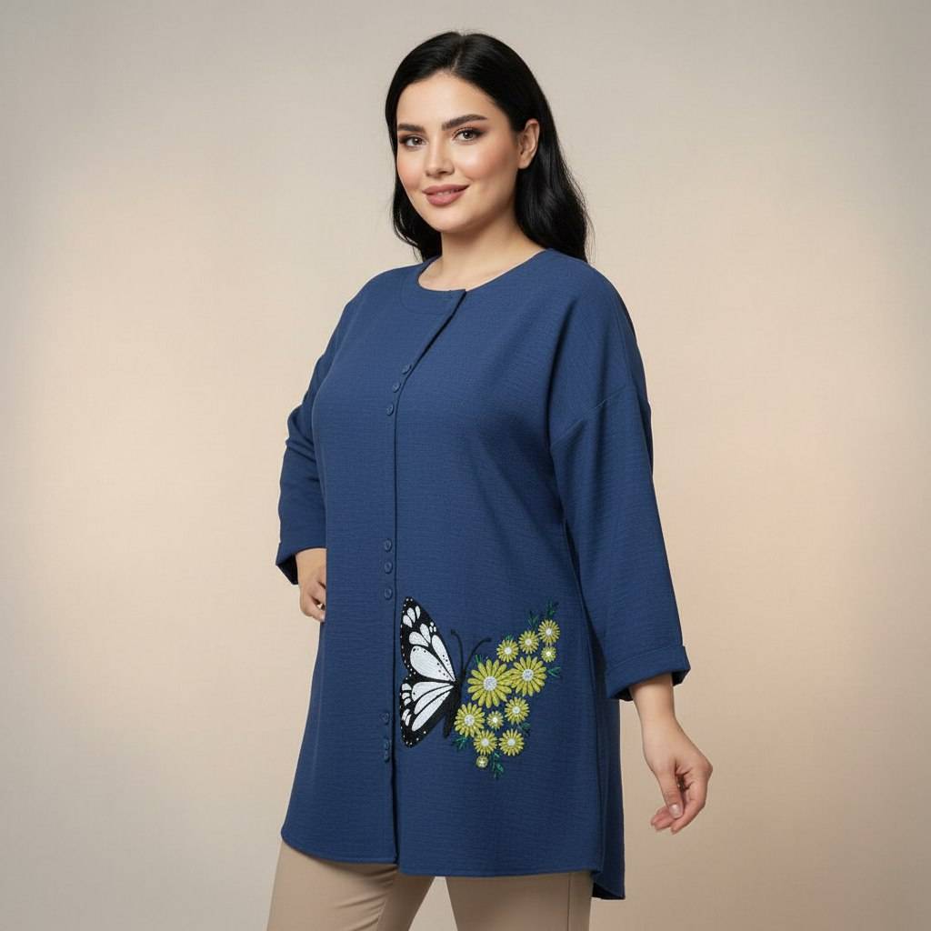 شومیز مانتویی قواره دار پروانه زنانه