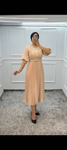 لباس عروسی زنانه ادا کد۶ میدی کمربنددار
