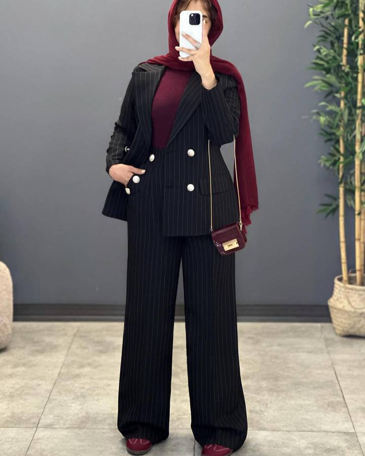 کت و شلوار مجلسی مزونی زنانه مدل آسو
